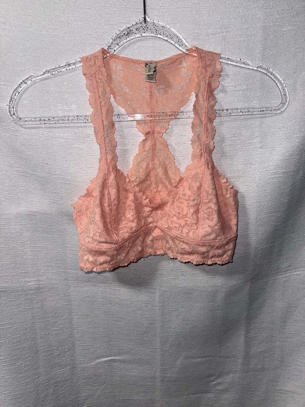 Wishlist Peach Lace Racerback Bralette Size M